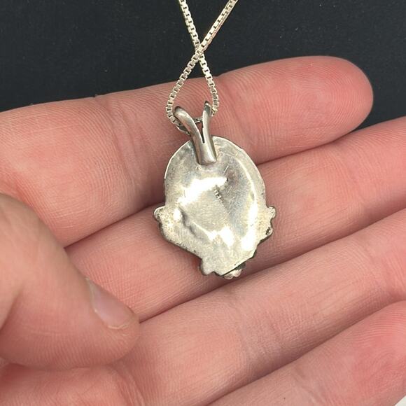 Amazonite Navajo Dine made sterling silver necklace - Picture 3 of 6